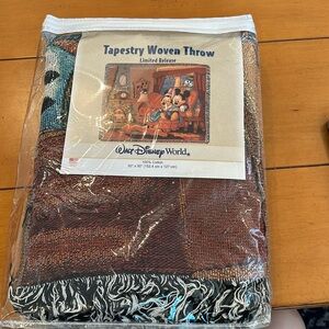 Disney Cozy Mickey Fireplace themed Tapestry Woven Throw Blanket
